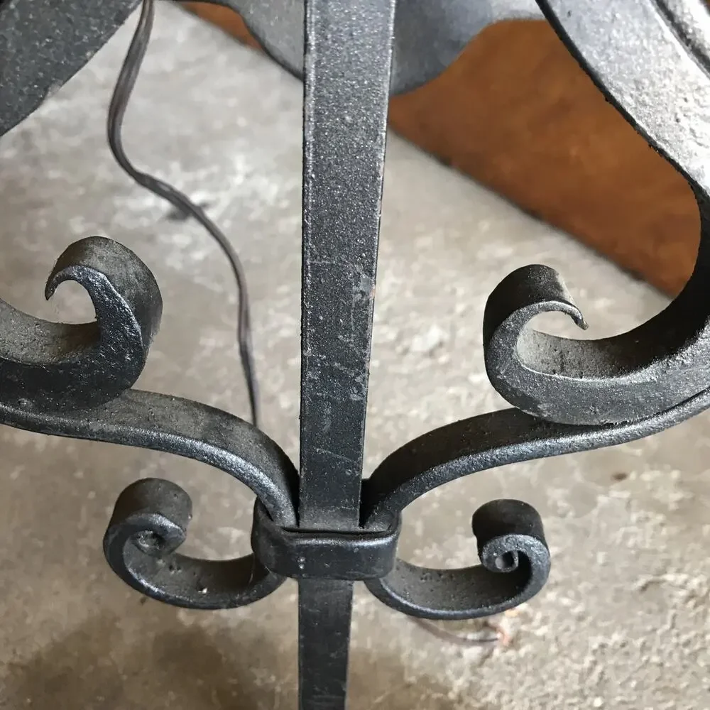 LARGE 1920S STYLE WROUGHT IRON SPANISH REVIVAL HOME WALL DOUBLE SCONCE LAMP